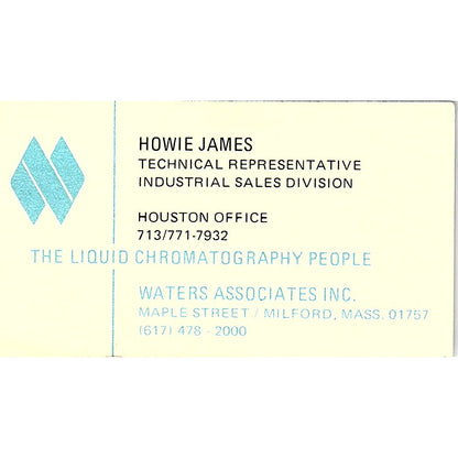 Waters Associates Howie James Maple Street Milford Vintage Business Card SB4-B2