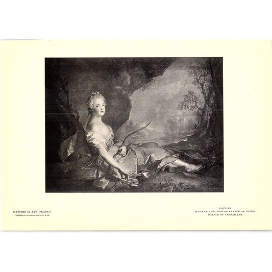 Madame Adélaïde of France as Diana - Nattier - 1902 Litho Art Print AF4-11