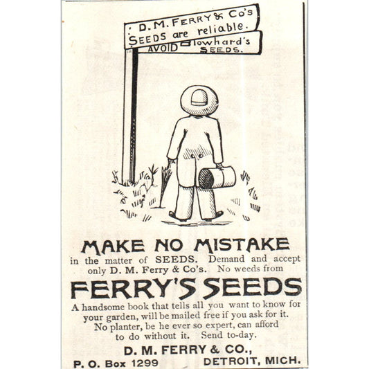 D.M. Ferry & Co Seeds Detroit MI c1890 Victorian Ad AE8-CH6