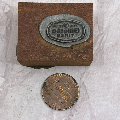 Retro Gillette Tires Vintage Letterpress Printers Block Plate SF5