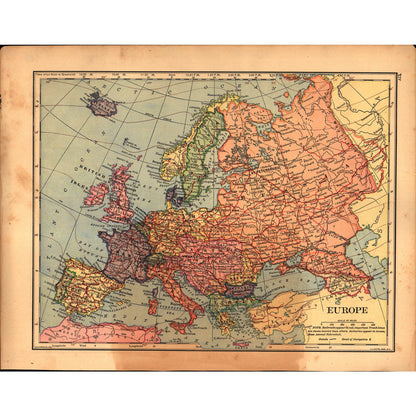 South America & Europe Double Sided 1901 Map V14-1