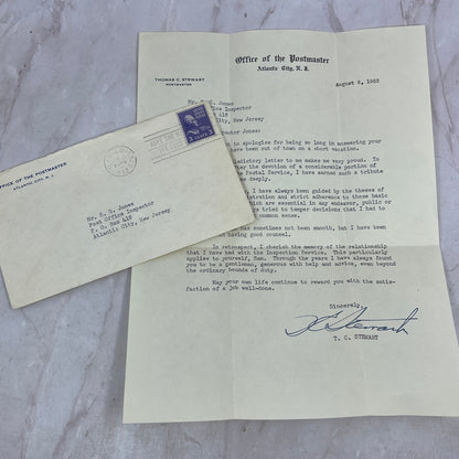 1953 Office of the Postmaster Atlantic City NJ Letter Postal Cover Ai5-PCL