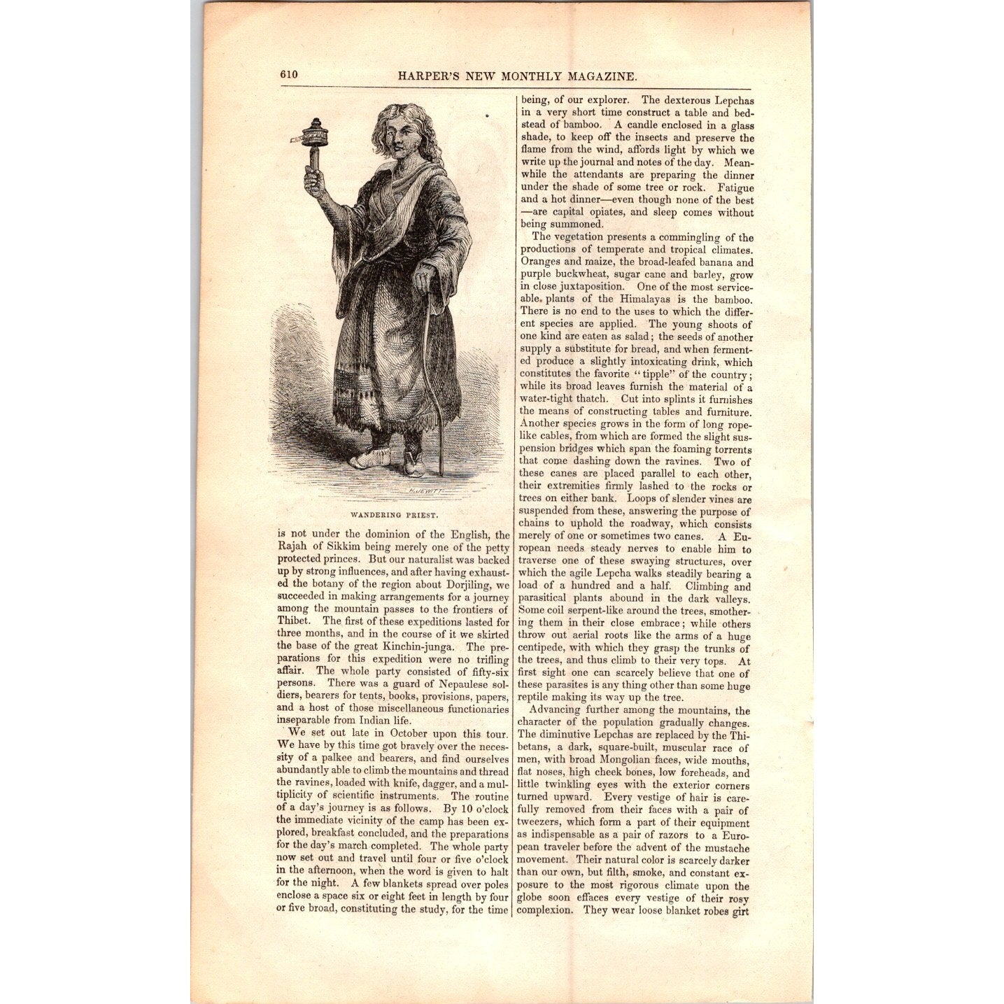 A Naturalist Among the Himalayas Dr. Hooker, James Ross 8 Pages 1854 Article I19