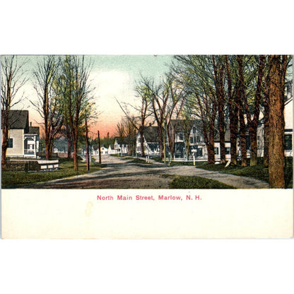 c1905 North Main Street View Marlow NH Original Postcard PC9