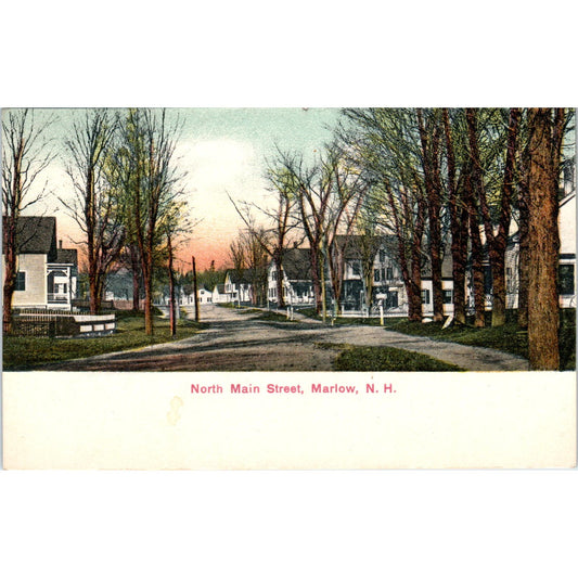 c1905 North Main Street View Marlow NH Original Postcard PC9