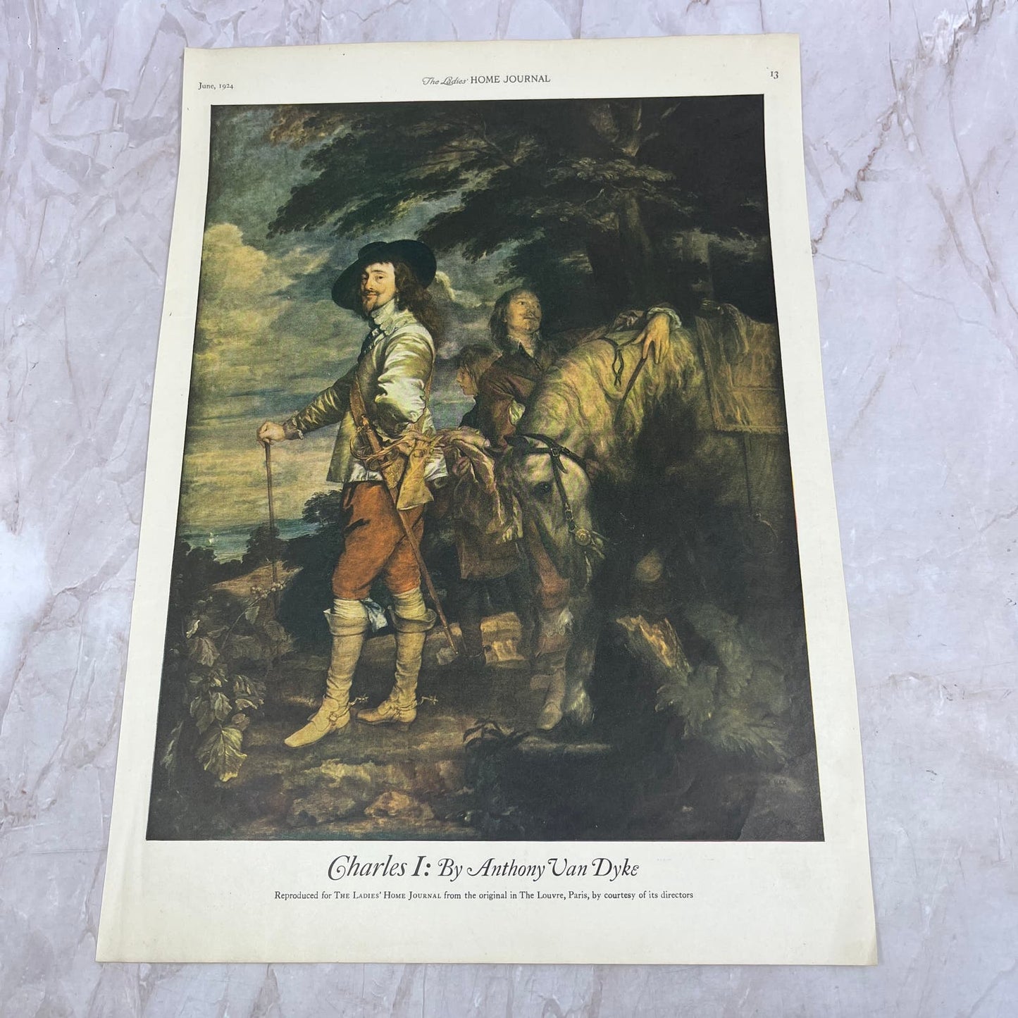 Charles I: Anthony Van Dyke Reproduction Print 1924 Magazine Ad FL6-11