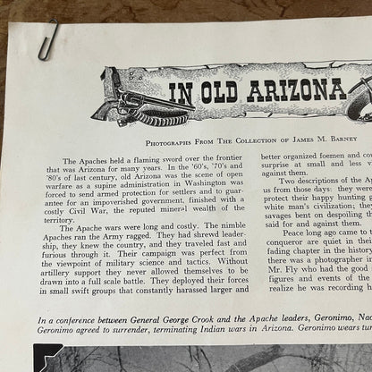 In Old Arizona Photos from the Collection of James M Barney 1949 Article D26