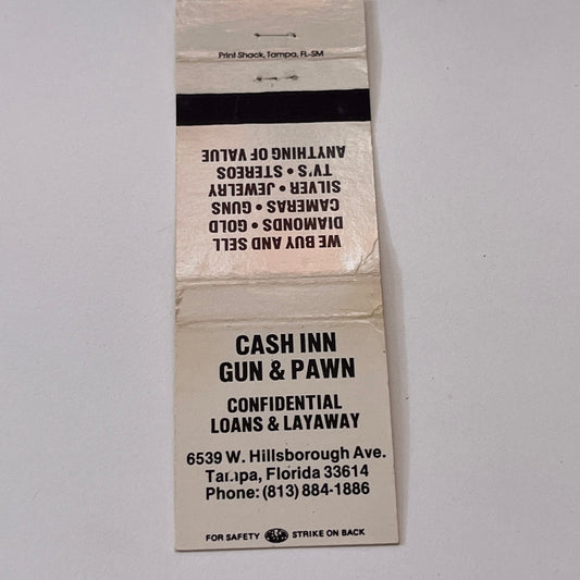 Cash Inn Pawn Tampa FL Vintage Matchbook Cover TB6-MB1-15