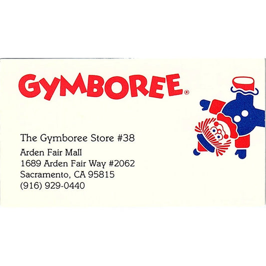 The Gymboree Store #38 Arden Fair Mall Sacramento CA Business Card SD9-B13