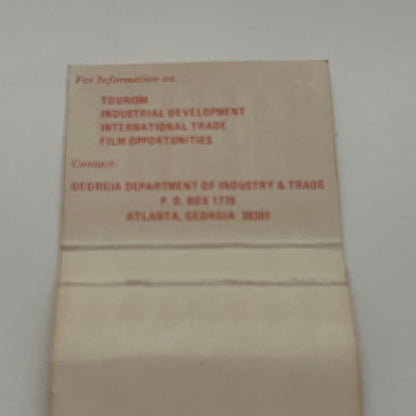 Georgia Tourism Souvenir Vintage Matchbook Cover TB8-MB2-1