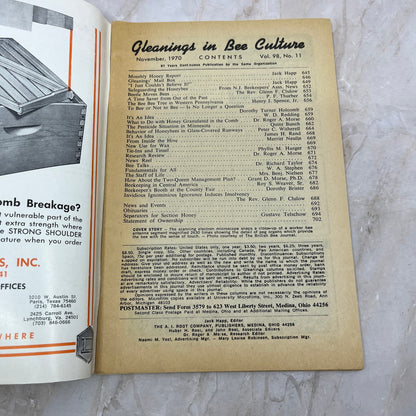 1970 Nov Gleanings in Bee Culture Magazine Bees Beekeeping Honey M8
