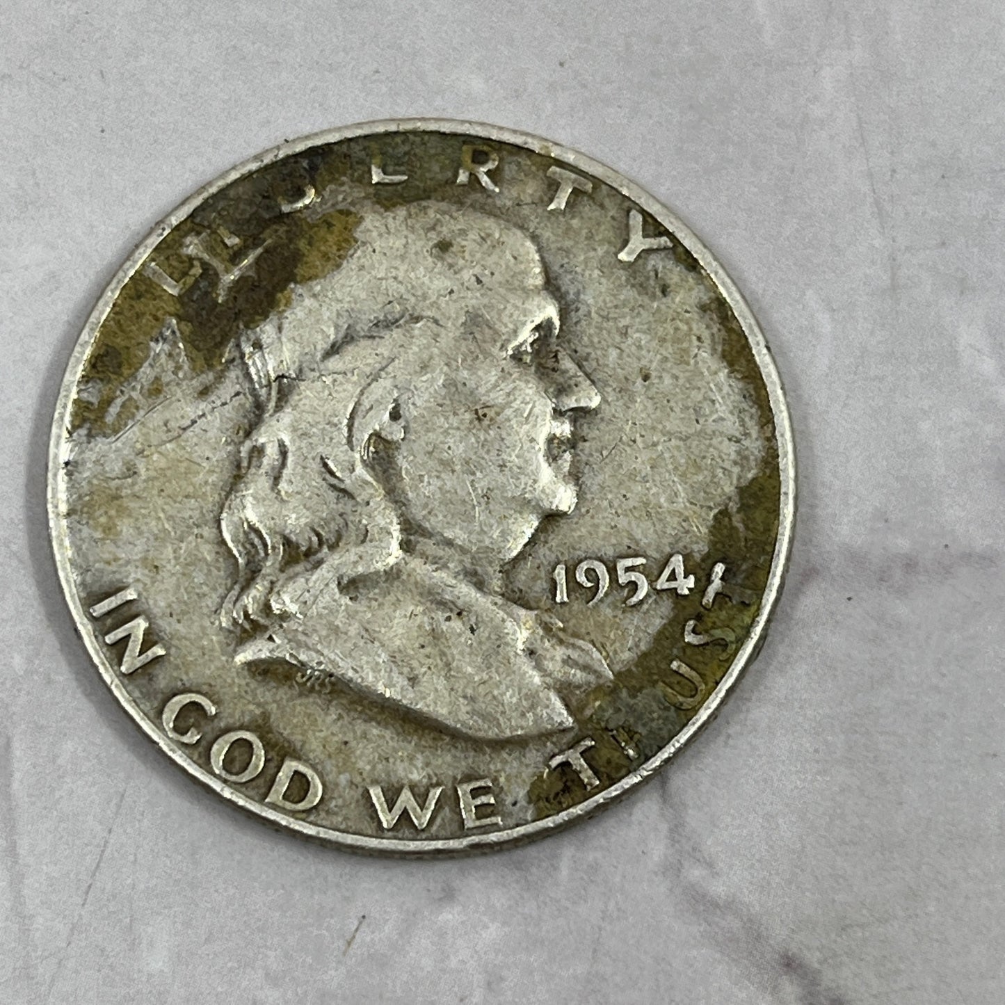 Vintage 1954 Benjamin Franklin Half Dollar - 90% Silver Coin SE2