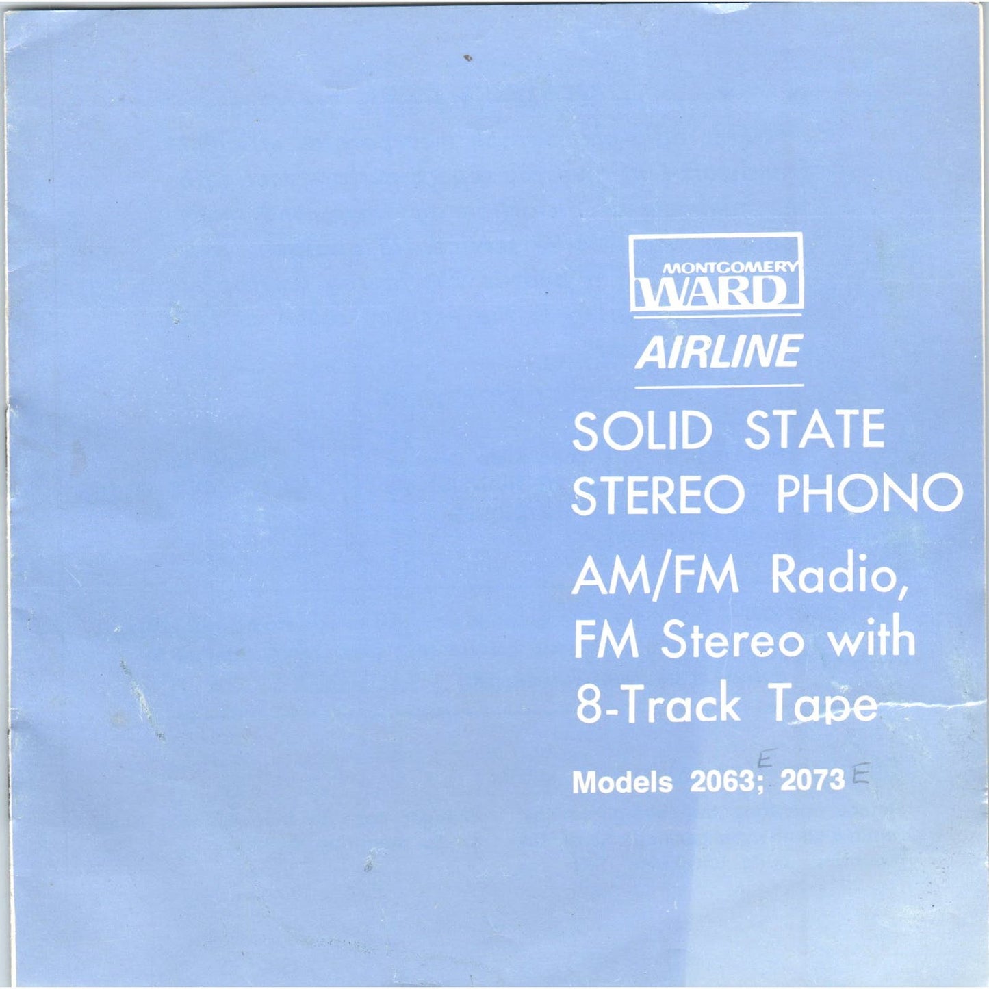 Montgomery Ward Airline Solid State Stereo Phono Radio 8-Track Manual AB9