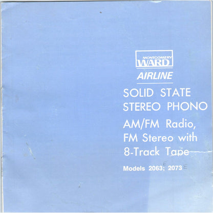 Montgomery Ward Airline Solid State Stereo Phono Radio 8-Track Manual AB9