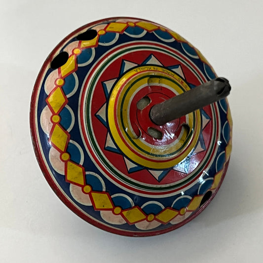 1950s Vintage Humming Spinning Top Toy SD Korea Tin Litho Toy TK3