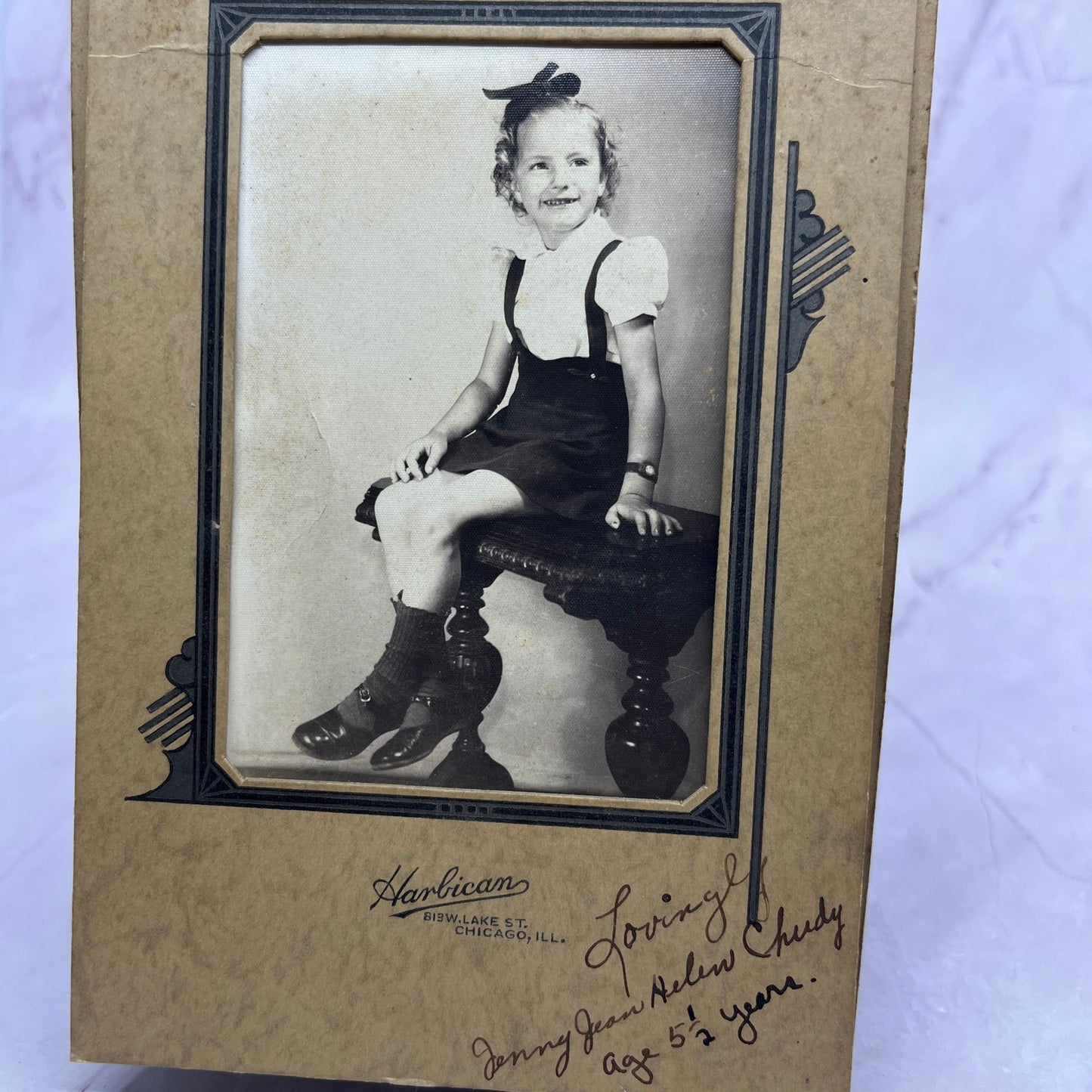 Jenny Jean Helen Chudy Age 5 Harbican Chicago Photo CDV Cabinet Card TC5-CDV1