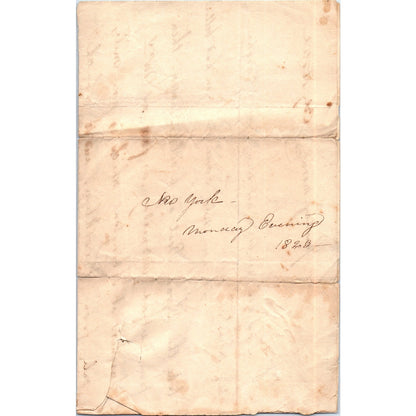 1828 Original Handwritten Letter Bunkers Boarding House NY Caroline B. Tyler D21