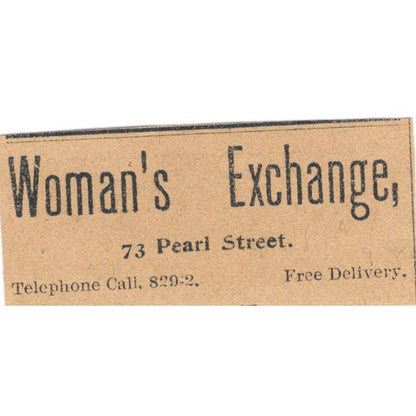 Woman's Exchange 73 Pearl Street Hartford 1901 Newspaper Ad AD8-HS8