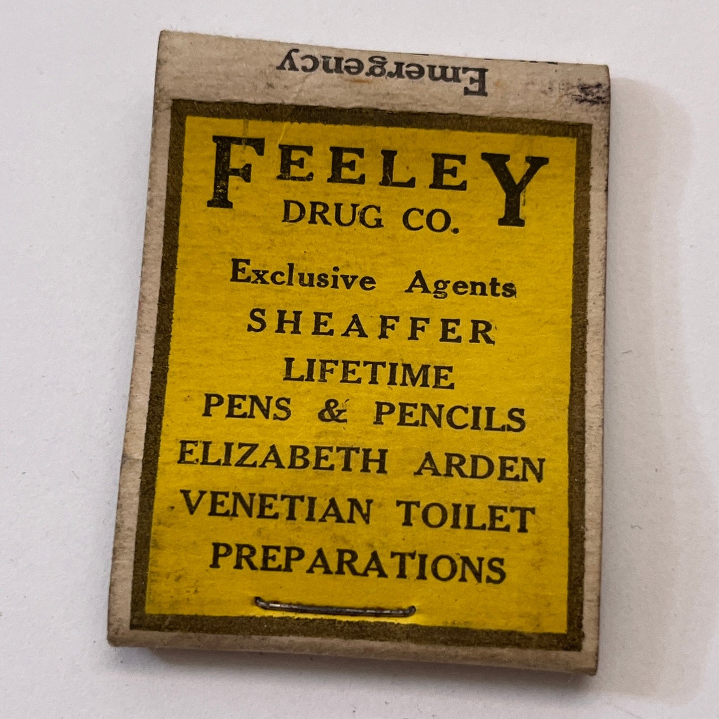 Feeley Drug Co 37 Market Square Houlton ME Vintage Matchbook Cover TB8-MB3-5