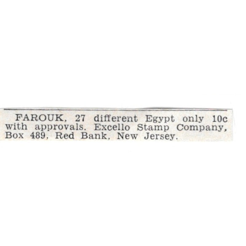 Farouk - Excello Stamp Company, Red Bank New Jersey 1955 Ad AG1-S8