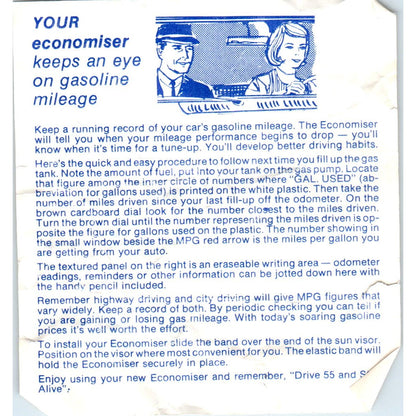 Vintage Your Economiser Keeps an Eye on Gasoline Mileage Info Sheet AF1-RR1