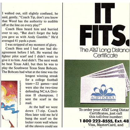 FTD Florist Pick-Me-Up Bouquet Merlin Olsen NFL 1984 Ad AF8-H2