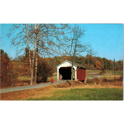 Phillip's Bridge Parke County 22 Indiana Vintage Covered Bridge Postcard PC14