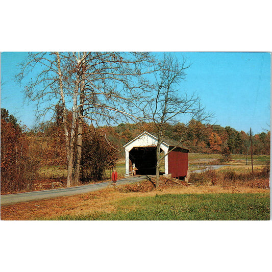 Phillip's Bridge Parke County 22 Indiana Vintage Covered Bridge Postcard PC14