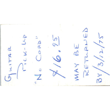 Musik Butik Herb Middleton St Croix Virgin Islands Vintage Business Card SD8-B20