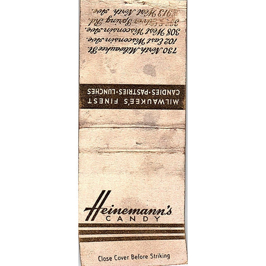 Heinemann's Candy Milwaukee WI Vintage Matchbook Cover SC7-Y4