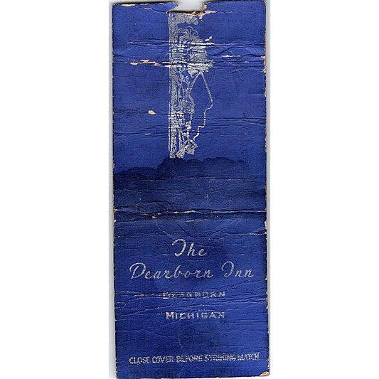 The Dearborn Inn Dearborn Michigan Vintage Matchbook Cover SC7-Y7