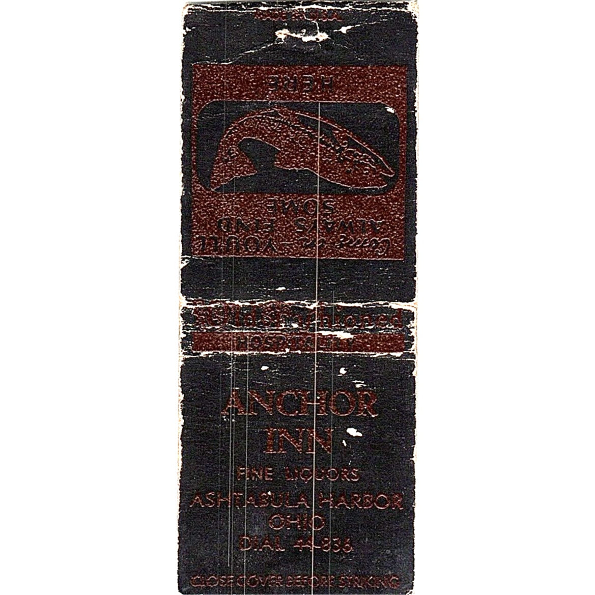 Anchor Inn Ashtabula Harbor OH Vintage Matchbook Cover SC7-Y1