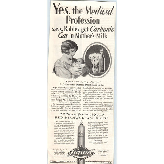 Liquid Red Diamond Carbonic Gas 1928 Original Magazine Advertisement FL6-8