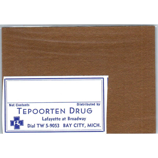 Tepoorten Drug Pharmacy Bay City Michigan Antique Apothecary Label TH2-AL