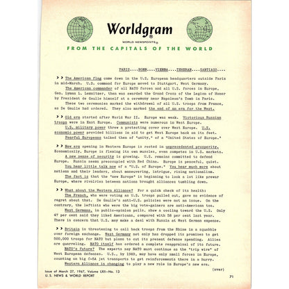 Worldgram World Newspoints from the Capitals of the World 1967 Article AG1-15