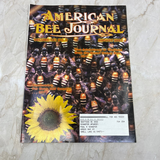 2001 Aug American Bee Journal Magazine Bees Beekeeping Honey M7
