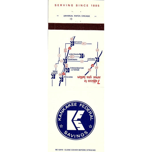 Kankakee Federal Savings Illinois Vintage Matchbook TB6-MB2-8