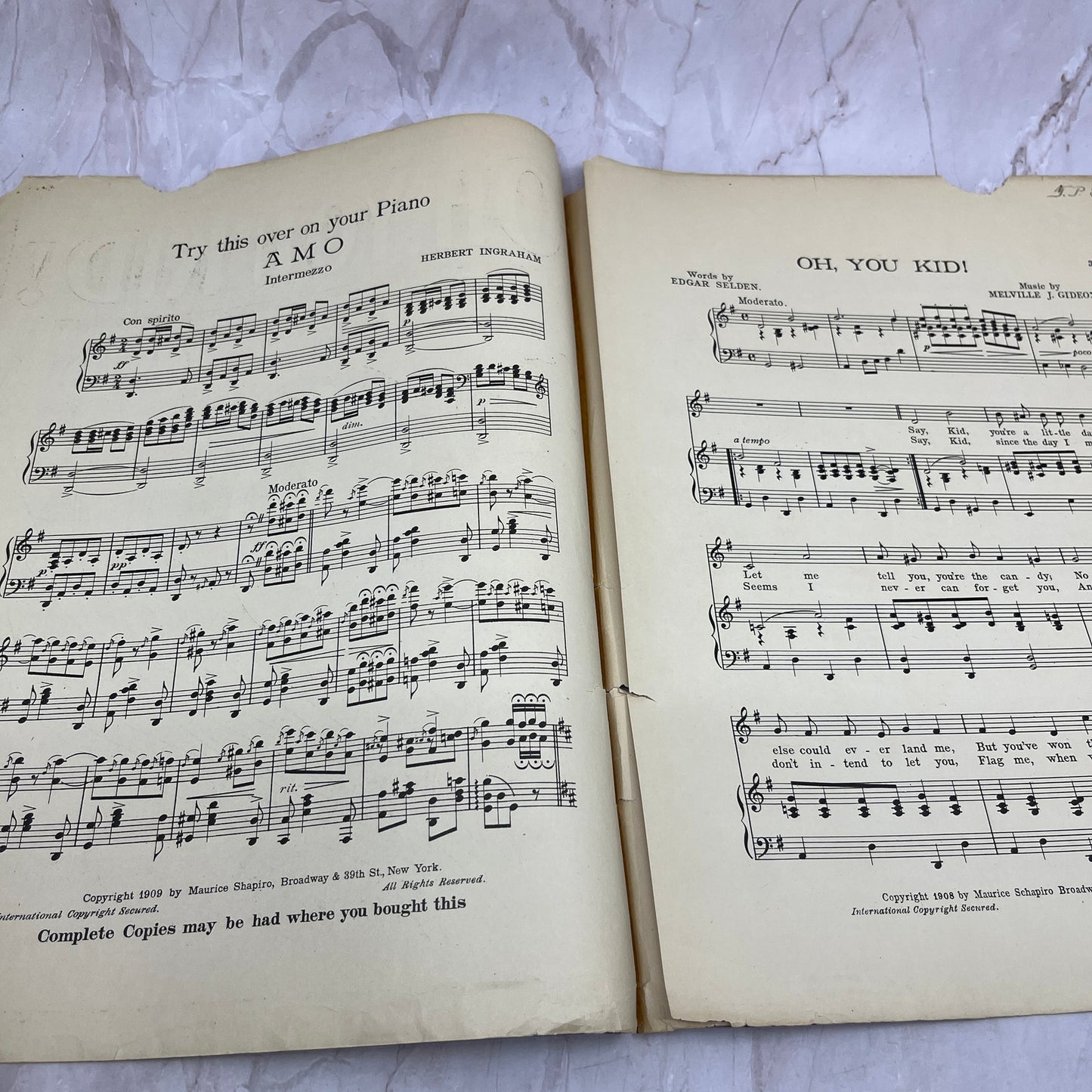 1908 Oh, You Kid! Edgar Selden Georgie Kelly Antique Sheet Music Ti5