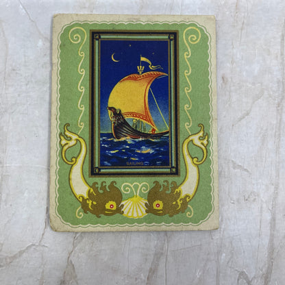 1926 Marguerite Score Pad Auction Bridge Sailboat Sea Horses TI8-S5