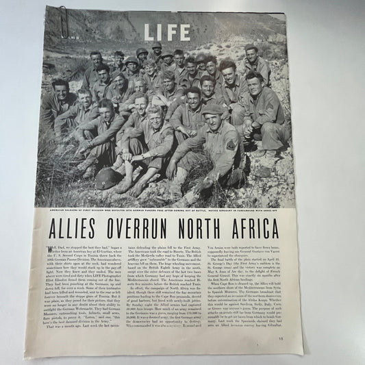 Allies Overrun North Africa 1st Division 4 Pages 1940s WWII Era Article V29-5
