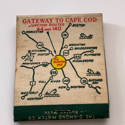 Unique Herring Run Restaurant Taunton Inn MA Vintage Matchbook Cover TB8-MB3-4