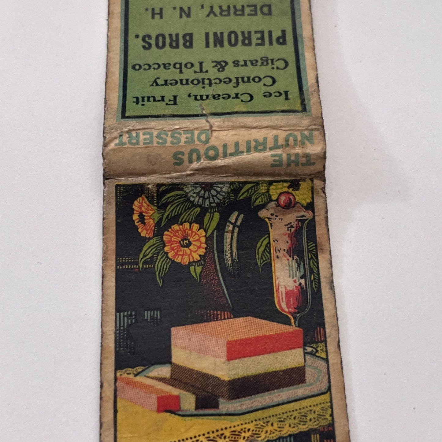 Pieroni Bros Derry NH Vintage Matchbook Cover TB8-MB-11