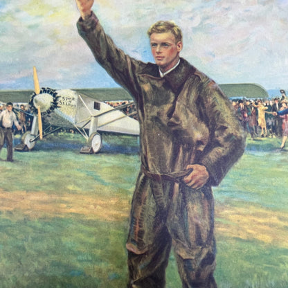 F. R. Harper Spirit Of St. Louis Lindbergh Vintage Art Print Lithograph 9x12 FL6-3