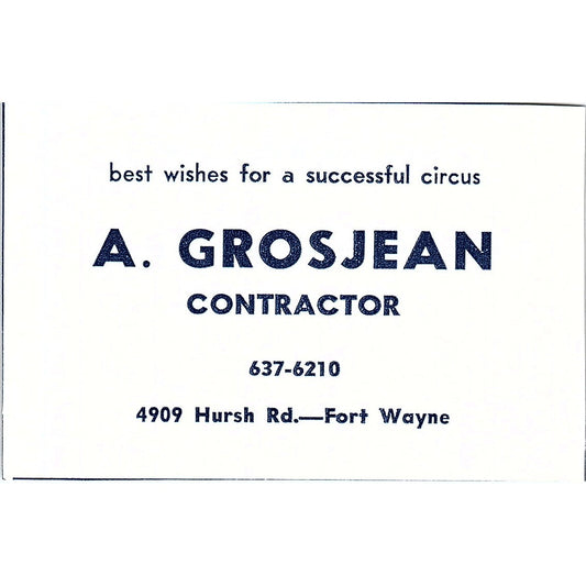 A. Grosjean 4909 Hursh Rd Fort Wayne Indiana 1964 Ad AG1-S18