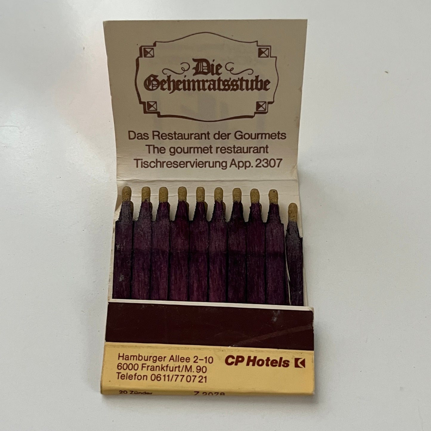 Canadian Pacific Frankfurt Plaza Hotel Die Geheimratsstube Vtg Matchbook TB7-XSM