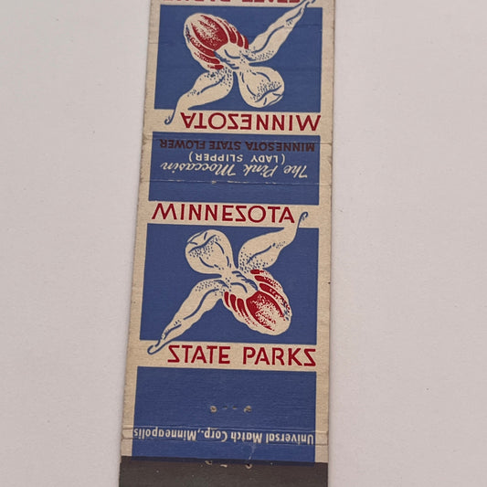 Minnesota State Parks Lady Slipper Flower Vintage Matchbook Cover MB59-2