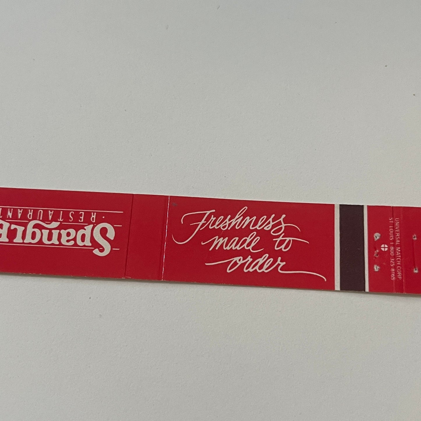Spangles Restaurant Freshness Made to Order Vintage Matchbook TB6-MB2-9