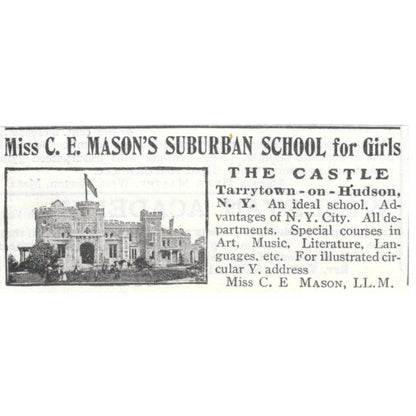 Miss C.E. Mason's Suburban School for Girls The Castle Tarrytown 1903 Ad AF7-SS5