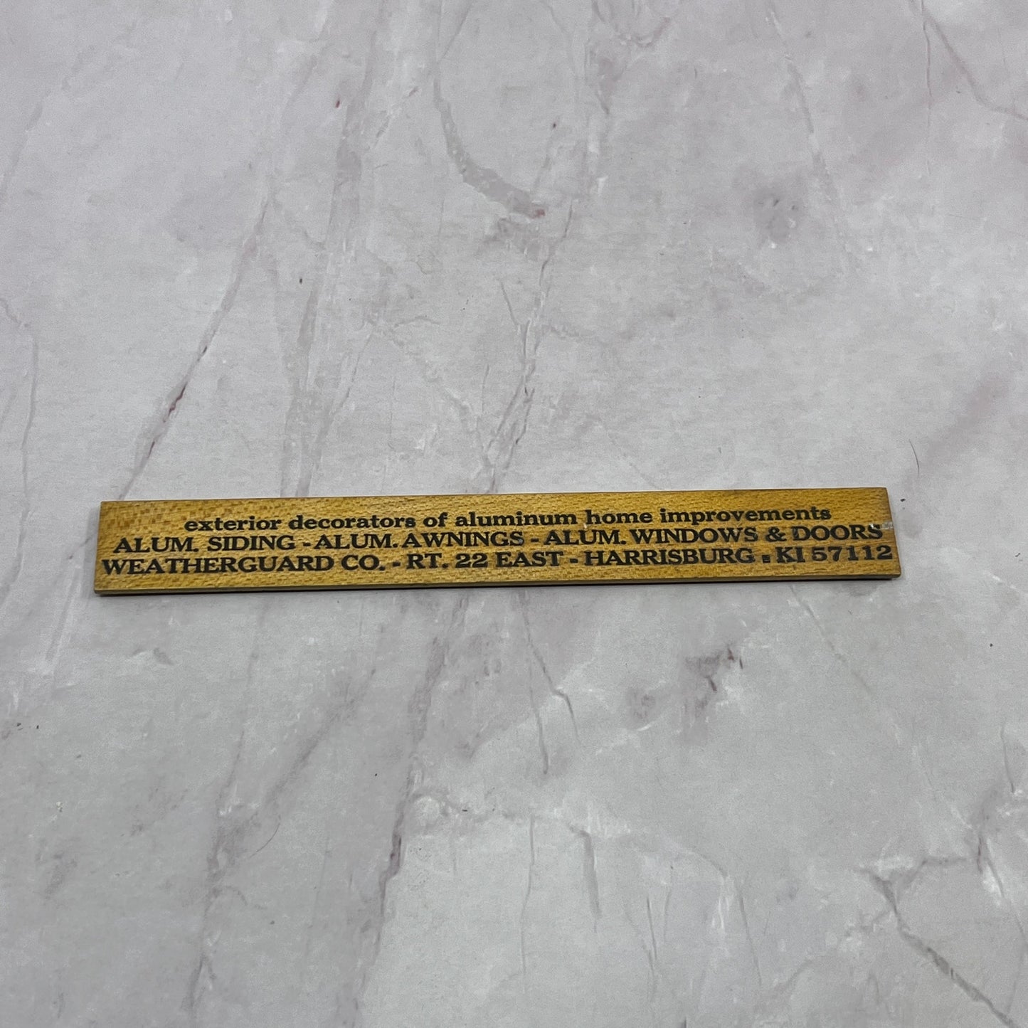 Weatherguard Co Harrisburg PA Wooden Advertising Ruler SB7
