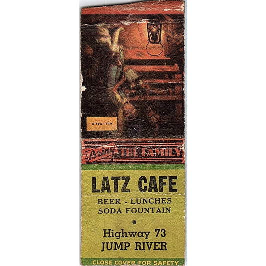 Latz Cafe Jump River WI Vintage Matchbook Cover SF3-Y6